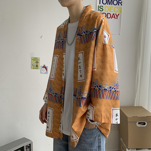 仙鹤龙港风日系潮外套防晒服和服开衫薄款半袖道袍防晒衣 F12/P40图片
