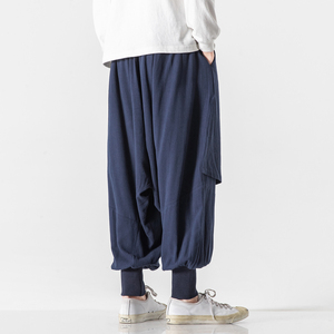 20秋冬 大码风亚麻棉麻休闲宽松哈伦仙鹤裙裤汉服 K113/P80图片