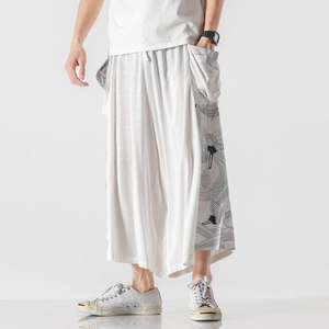 20秋装 潮大码风汉服仙鹤古风坠感休闲情侣哈伦裤 k111/P70图片