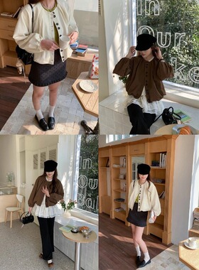 3th Morning 早春新款 韩系压褶圆领花苞短款夹克外套ZY3849