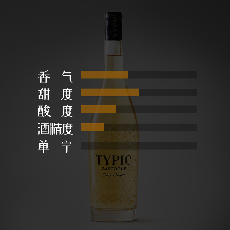 法国 典型加斯科涅甜白葡萄酒 甜型葡萄酒（含贵腐/