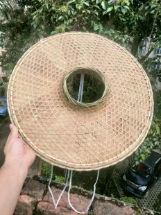 汉装帽幕篱 帷帽竹编斗笠帽侠女帽斗笠空顶斗笠帽 可加帷纱