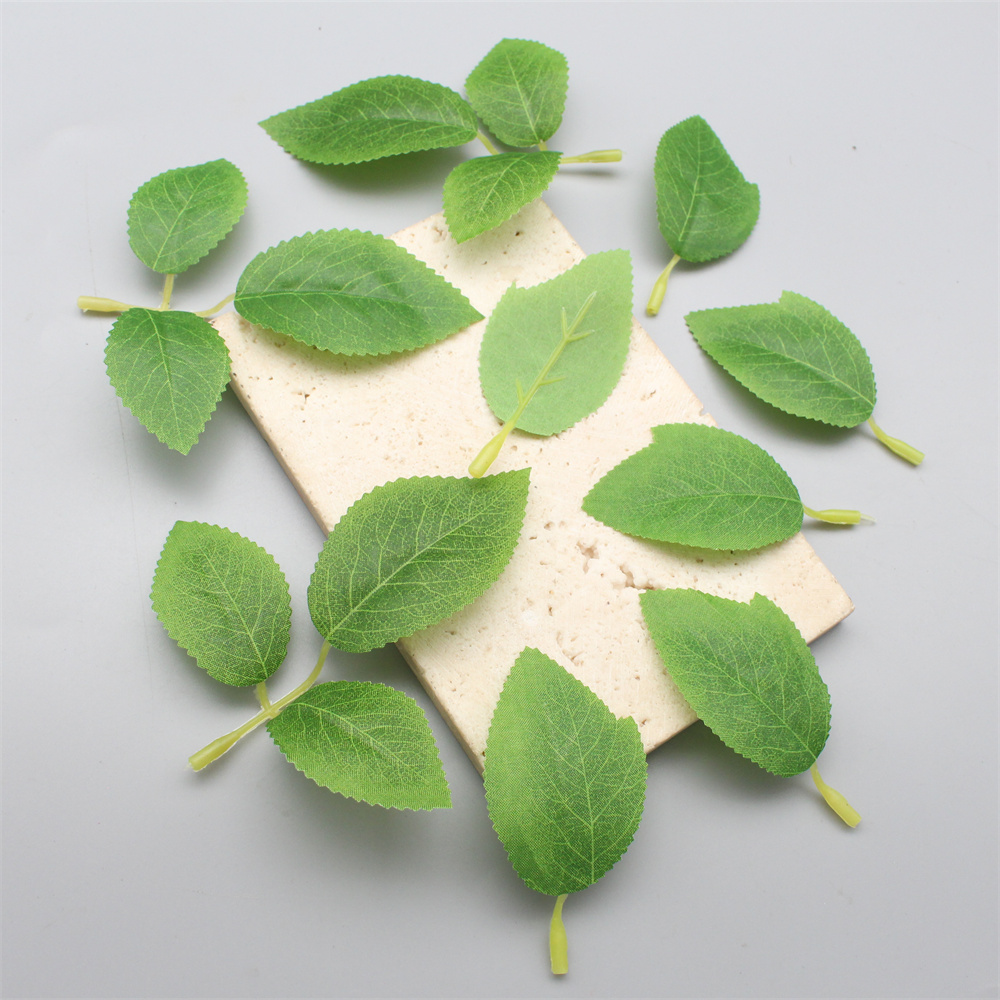 丝印花叶3叉玫瑰叶单只花束花叶