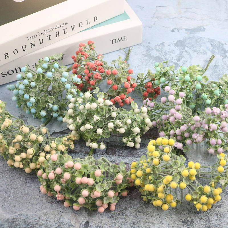 DIY手工花艺材料仿真花假花ins圣诞果子婚庆装饰头饰满天星相思豆