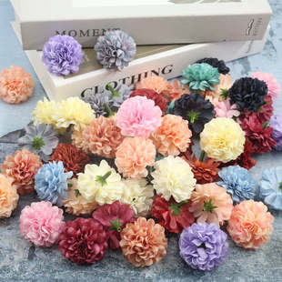 4.5cm仿真绣球花头菊花假花绢花diy手工花环胸花材料汉服头饰辅料