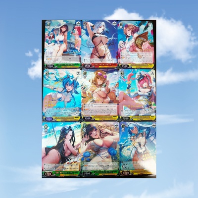 自制WS 胜利女神:妮姬nikke 9张 烫金签名 折光彩闪工艺63*88mm