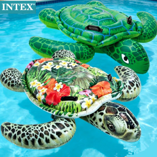 INTEX海龟坐骑动物浮椅排充气游泳圈男女通用沙滩垫 水上乐园浮床