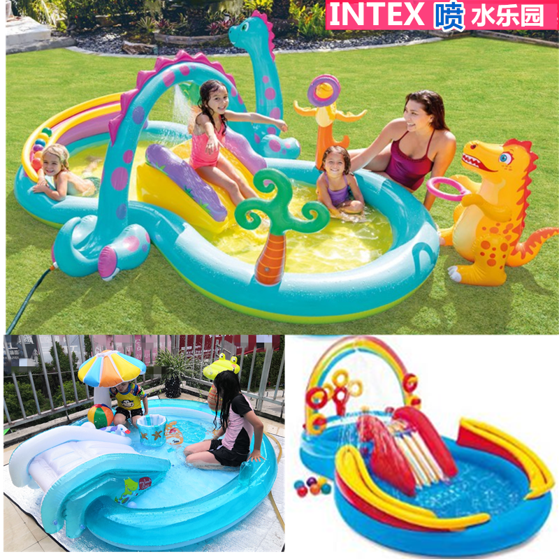 儿童游泳池充气家用intex鳄鱼