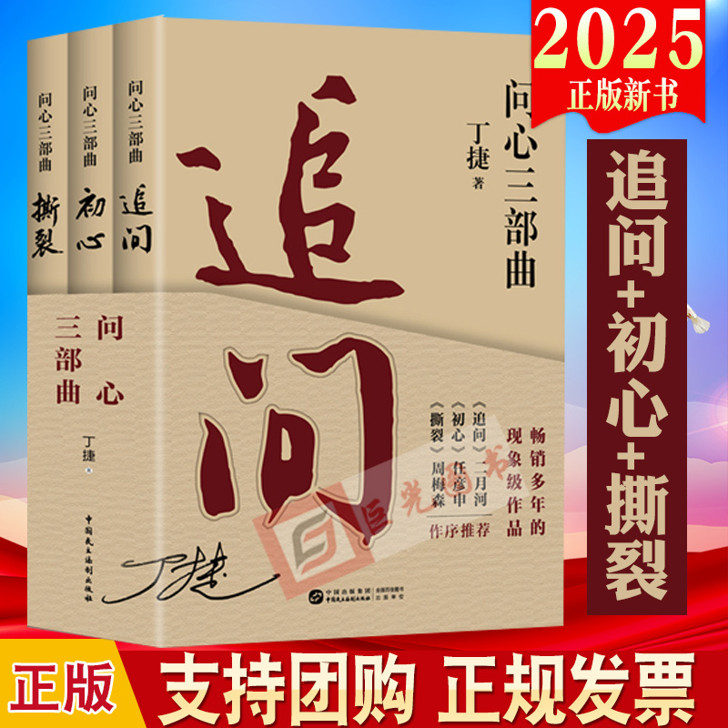 正版2025新版全三册问心三部曲 追问+初心+撕裂 丁捷 著 3本套 中国民主法制出版社反腐警示录 落马官员的罪与罚反腐纪实文学小说