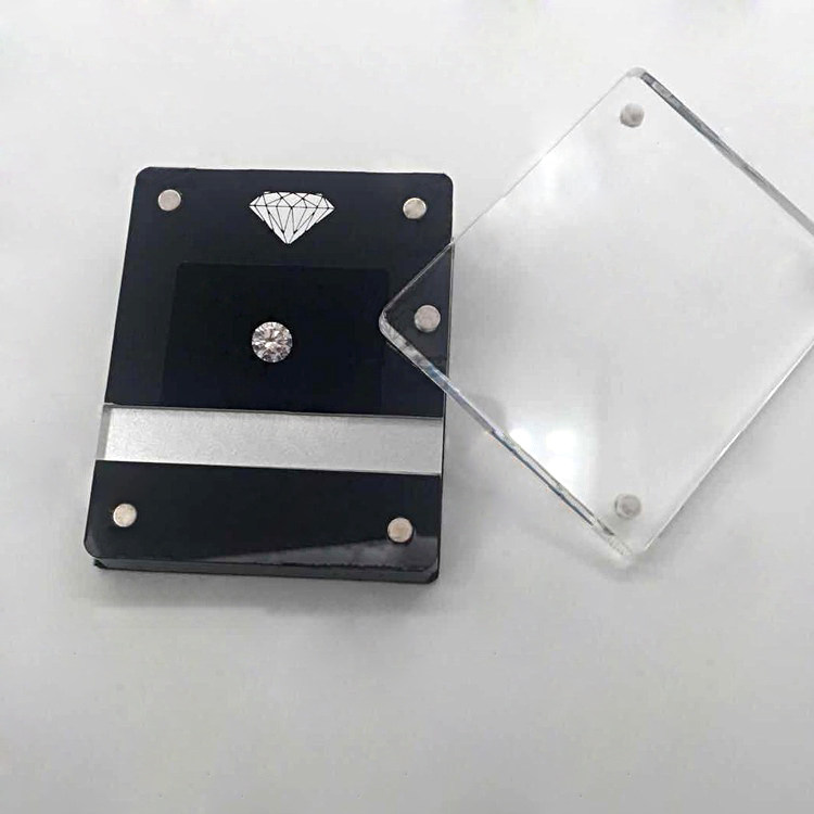 亚克力钻石盒彩宝盒水晶盒裸钻展示架厂家直销可定制logo