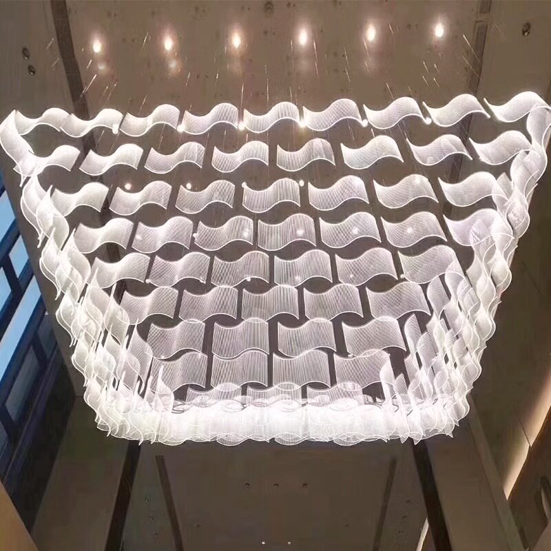 酒店大堂简约亚克力吊灯售楼部沙盘别墅定制个性创意工程装饰灯具