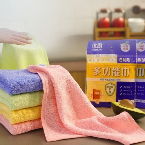 优厨5A级抗菌洗碗布不沾油厨房专用抹布油利除洗碗巾多功能清洁