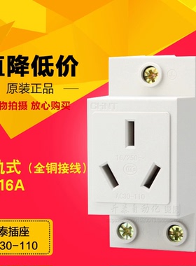 AC30-110原装正泰模数化插座三孔导轨式电源插座模块16A电箱插座