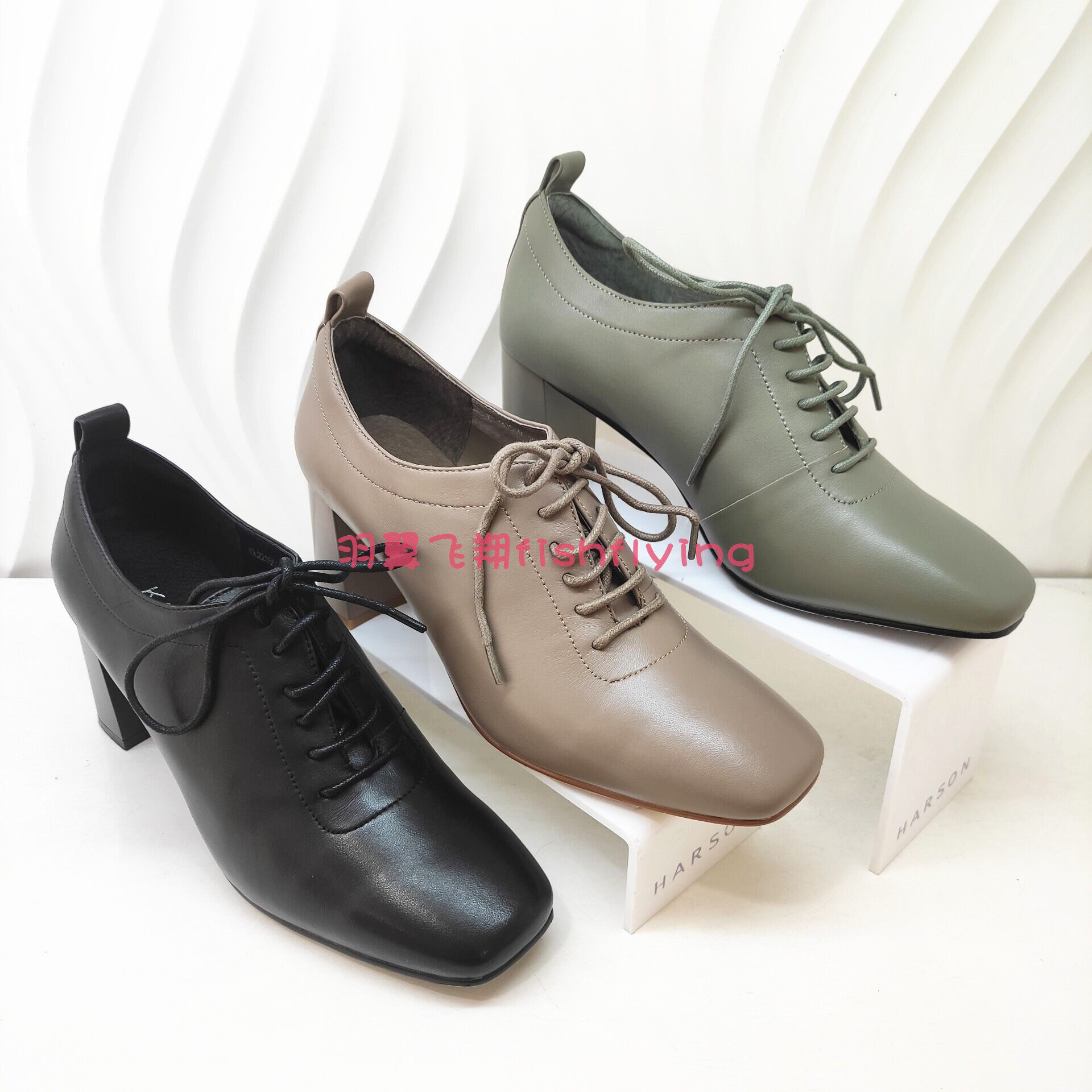 卡迪娜女鞋专柜正品22秋新款高跟系带方头深口34码女单鞋kl221550