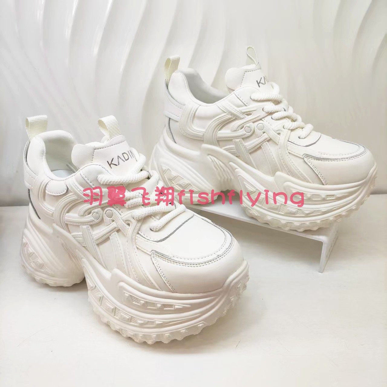 KCM257201卡迪娜专柜正品25年夏新款厚底增高老爹鞋休闲小白鞋女