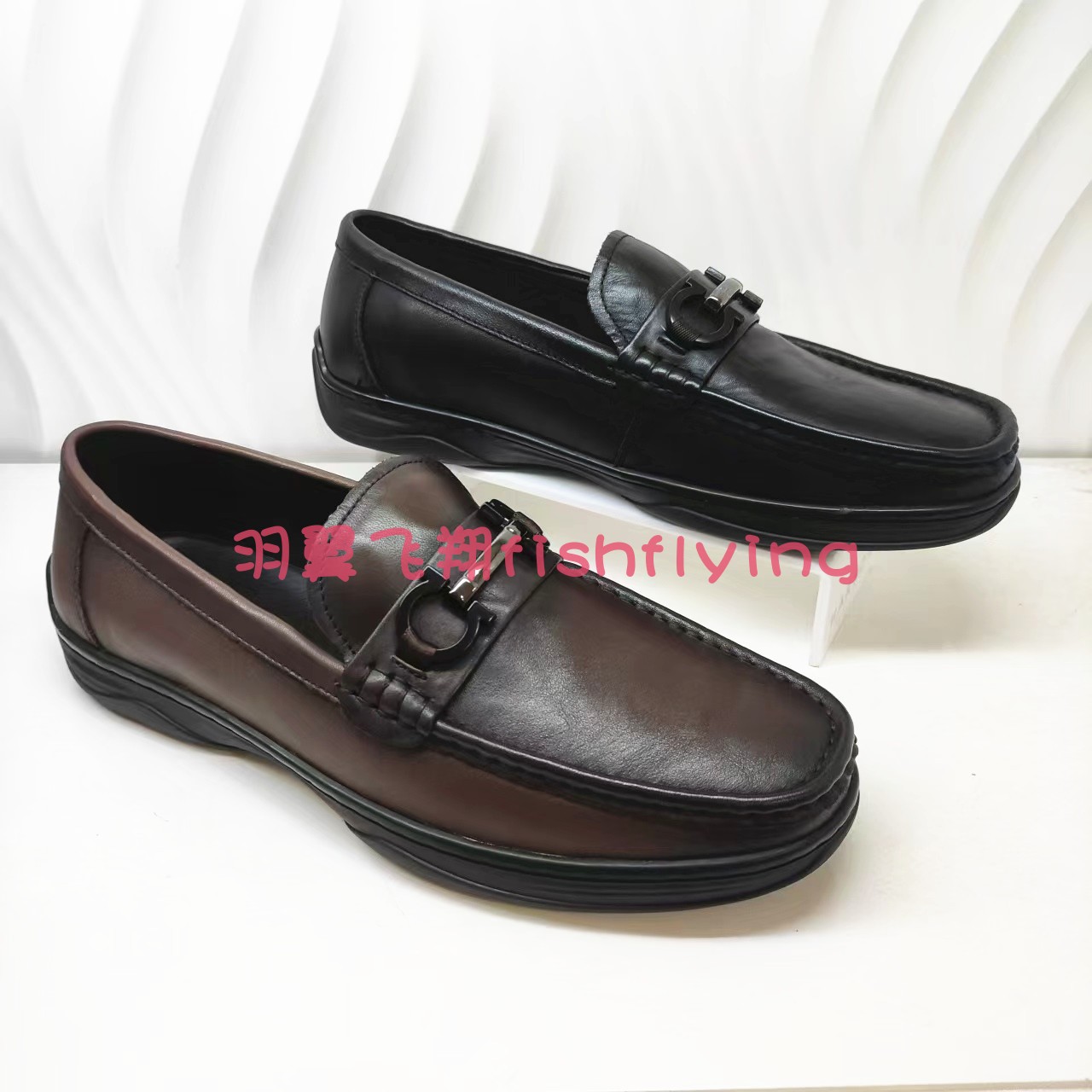 ML244075正品Harson/哈森24秋季新款舒适软底套脚棕色乐福皮鞋