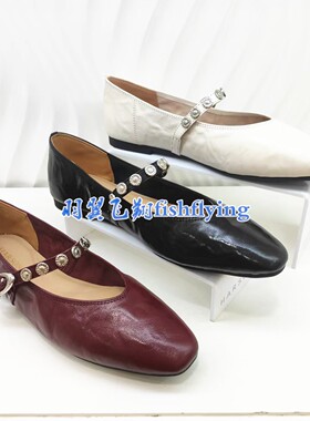 HS267401正品Harson/哈森25秋新休闲一字带方头低跟玛丽珍女单鞋