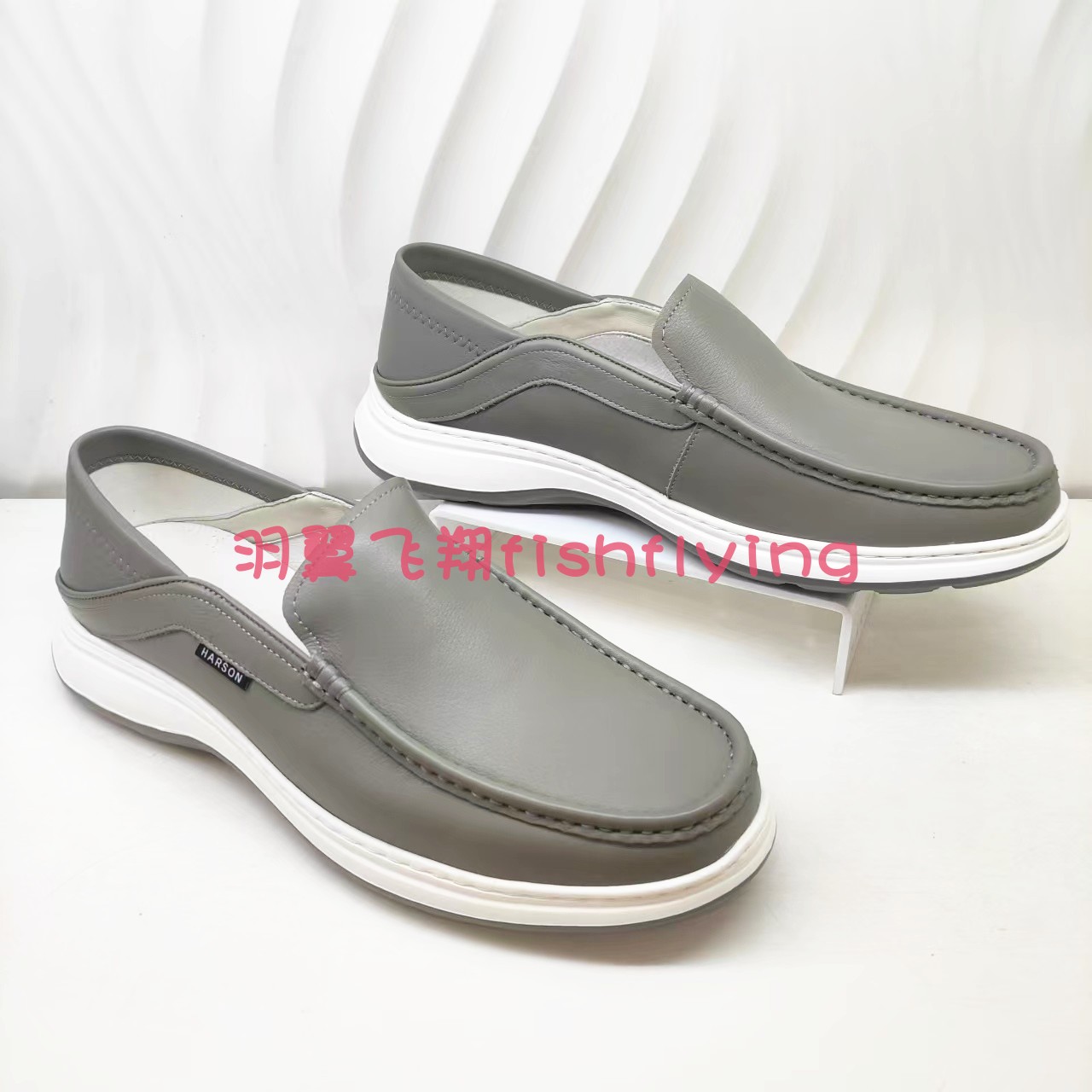 MS246603哈森男鞋专柜正品24春新商务休闲皮鞋软底一脚蹬真皮皮鞋