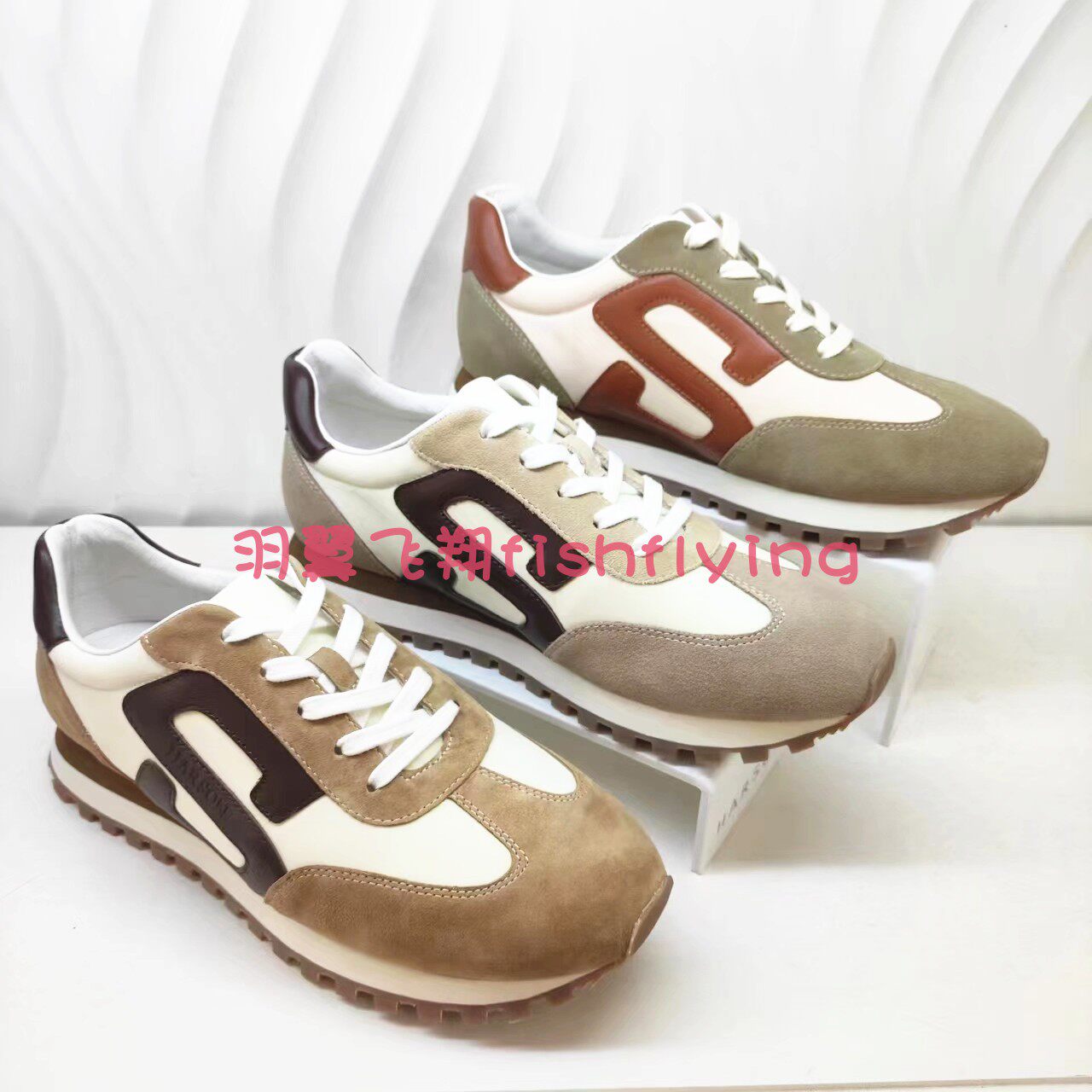 HCL246123哈森专柜正品2024秋新平跟气质复古德训鞋休闲运动女鞋