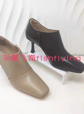 Harson哈森2021秋季新款专柜正品高跟方头真皮深口女单鞋HL17172