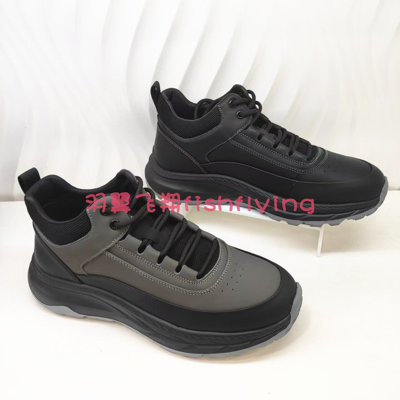 MA244860哈森专柜正品男鞋24秋冬款加绒户外徒步鞋男士高帮皮鞋