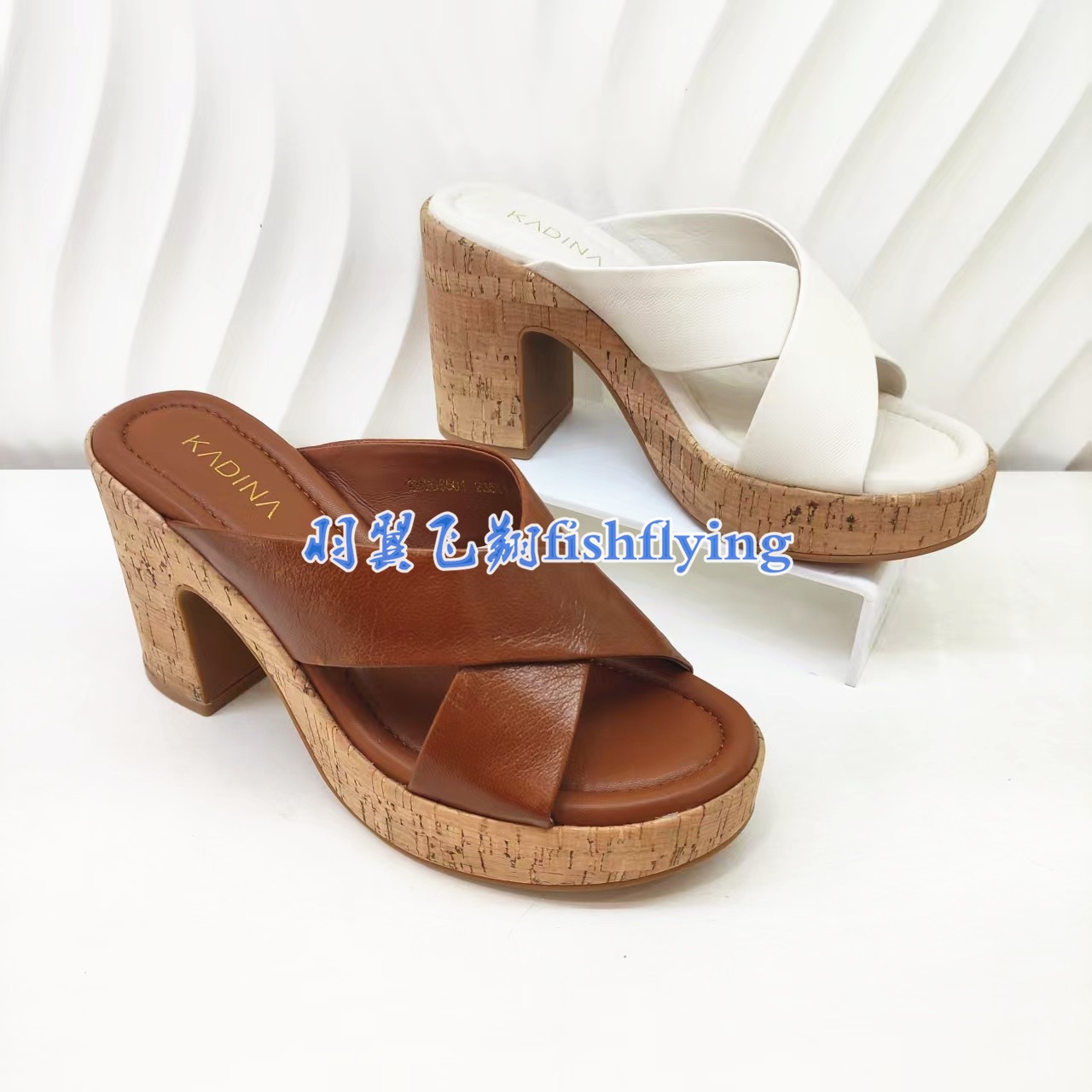 KM266501卡迪娜专柜正品2026夏季新细带水钻钻跟两蝴蝶结女凉拖鞋