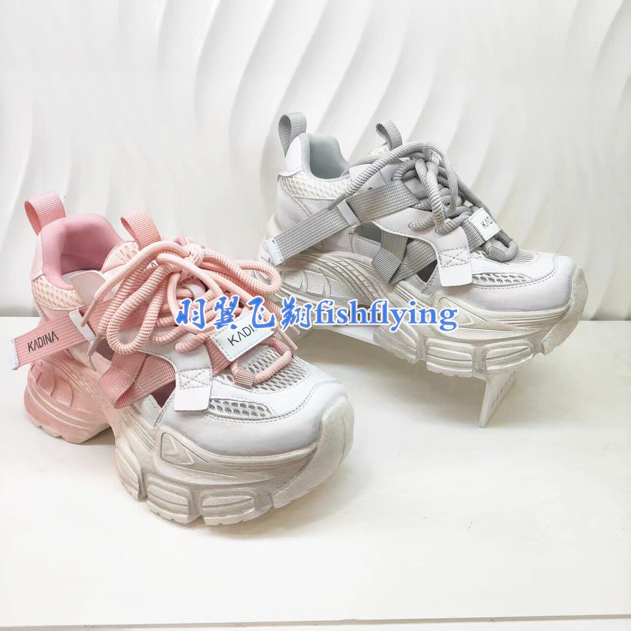 KCM262307卡迪娜专柜正品26夏新款厚底增高透气老爹鞋休闲女鞋