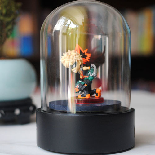 全实木玻璃罩旋转展示台