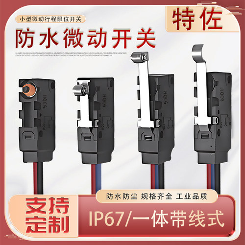 小型微动开关防水防尘带线一体