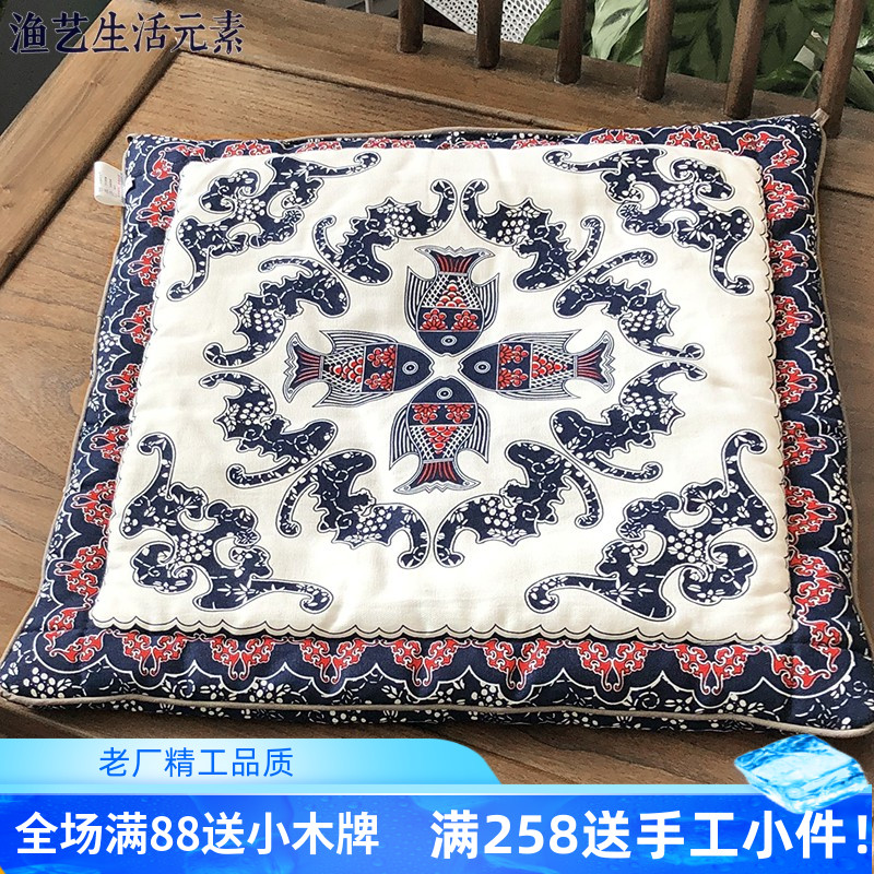 坐垫椅垫布络纯棉餐椅垫手工中式