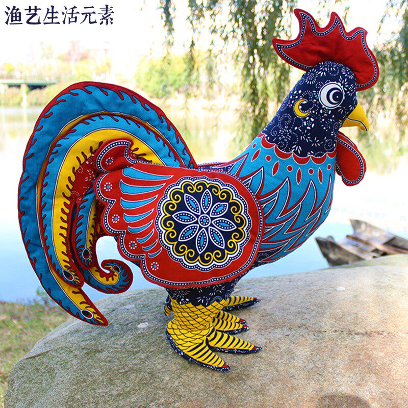 大吉大利鸡吉祥物手工艺品布偶布络十二生肖摆件新中式中国风礼品