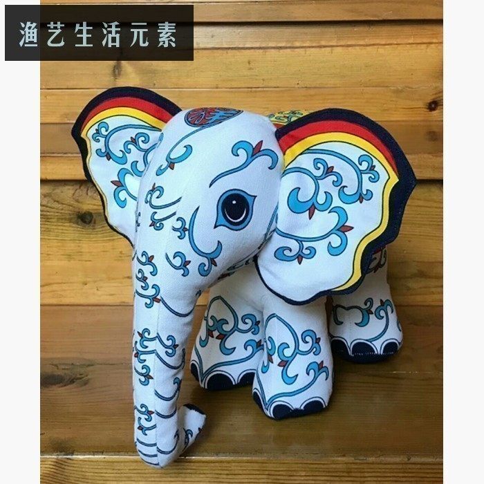 布艺中式风手工印花吉祥物摆件