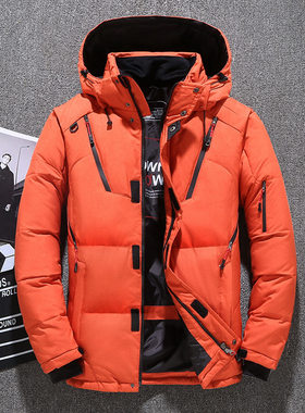羽绒服男式短款加厚连帽冬装外套