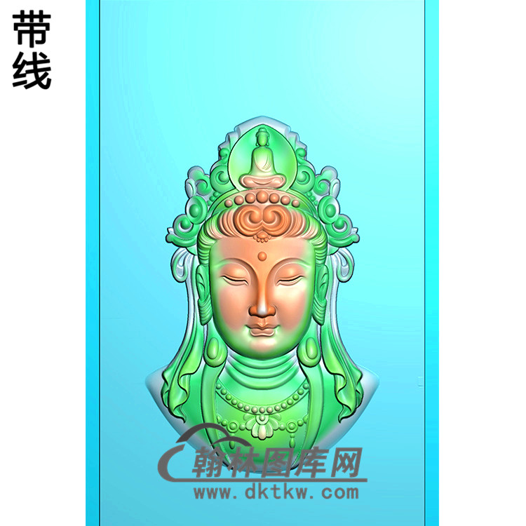 观音菩萨头像bgy-515精雕图浮雕图玉雕木雕图灰度图jdp/bmp/46牌