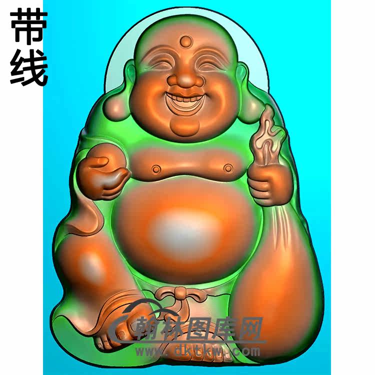 弥勒佛(mlf-273)精雕图浮雕图玉雕木雕图灰度图jdp/bmp/46牌挂件