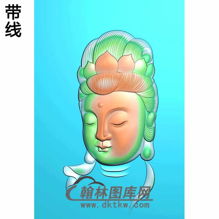 观音菩萨头像半身bgy-291精雕图浮雕图玉雕木雕图灰度图jdp/bmp