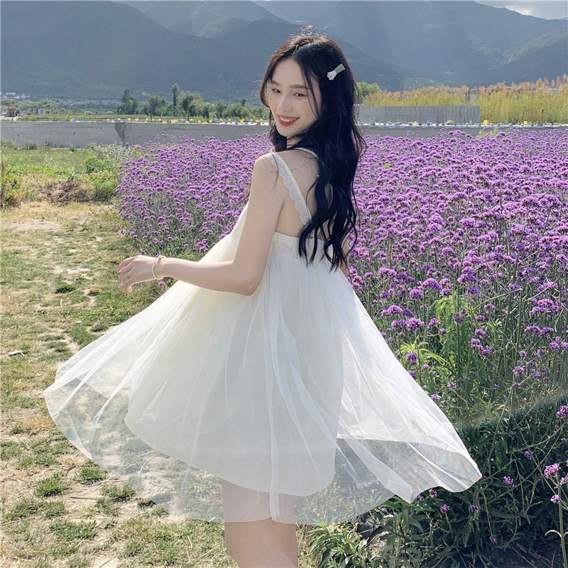 Real price ~ French elegant fairy suspender dress for women