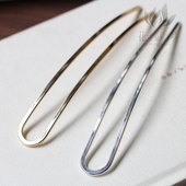 新款 黄铜扁U形弧度发钗 花影梦发簪发饰头饰DIY配件