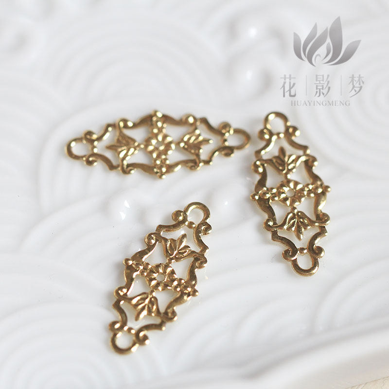 黄铜小椭圆花片梭形花片*花影梦发簪发饰头饰DIY配件