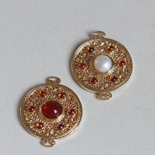 铜质保色仿花丝手链背云富察皇后禁步*花影梦发簪发饰头饰DIY配件