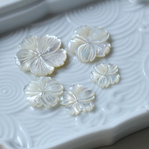 diy白蝶贝山茶花饰品璎珞发夹