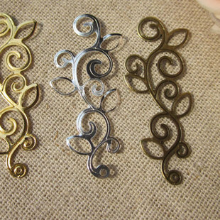 青铜 银 白K色花藤 1元 古风步摇发簪DIY配件头饰饰品材料 3支 金