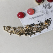 黄铜铸铜双鹤戏莲挂件 花影梦发簪发饰头饰DIY配件