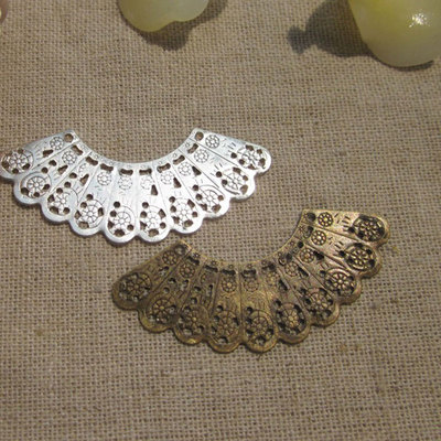 古风步摇头饰银色扇形花片