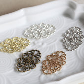 黄铜小祥云打底花片20 30mm保色古风步摇发簪DIY配件头饰饰品材料