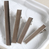 古风步摇发簪DIY配件头饰饰品材料 铁质白K色镍色鱼嘴夹花影梦