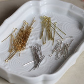 耳坠发簪DIY配件饰品材料 金色银色九针黄铜质9针30 50mm