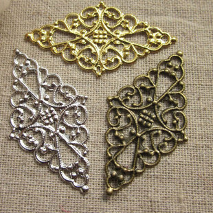 花影梦古风宫花发簪DIY配件饰品材料*青铜色菱形复古花片