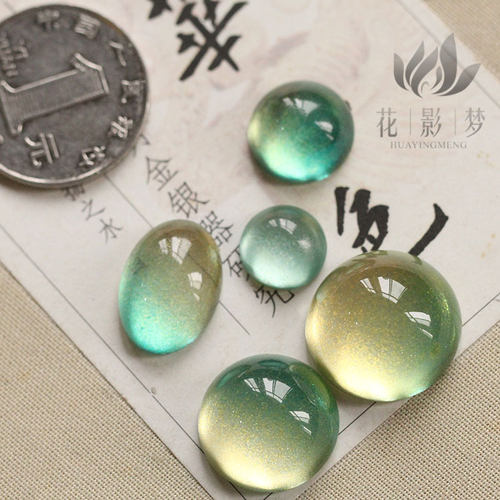 diy金色玻璃发簪头饰戒面