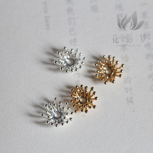 保色10mm黄铜铸铜迷你双层小花心花蕊*花影梦发簪发饰头饰DIY配件